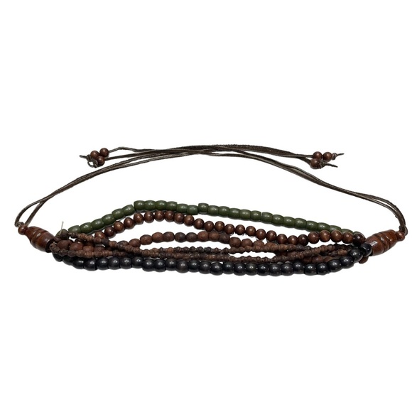 Accessories - Vintage 1970s Wide Wood Bead Belt